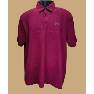 Under Armour Mens HeatGear Loose Fit Polo Large Maroon
